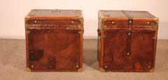 Two Military Trunks Early 20th Century In Leather - 3373589