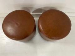 Two Modern Leather and Chrome Stools - 1309568