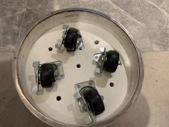 Two Modern Leather and Chrome Stools - 1309570