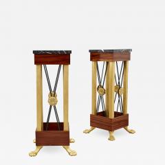 Two Neoclassical Empire Style Bronze and Marble Pedestals - 1987592