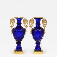 Two Neoclassical Style Russian Cut Glass and Ormolu Vases - 1943283