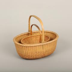Two Nesting Oval Nantucket Baskets - 4780789