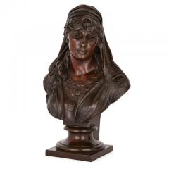 Two Orientalist spelter busts of female figures - 3457286