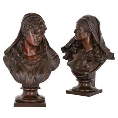 Two Orientalist spelter busts of female figures - 3457287