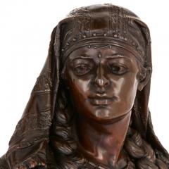 Two Orientalist spelter busts of female figures - 3457288