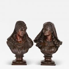 Two Orientalist spelter busts of female figures - 3458497