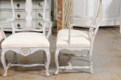 Two Pairs of Scandinavian Rococo Style Painted Armchairs - 3441947