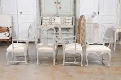 Two Pairs of Scandinavian Rococo Style Painted Armchairs - 3442031