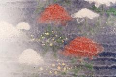 Two Panel Screen Chrysanthemums Through the Mist Rare Obara Paper Art Screen - 1939438