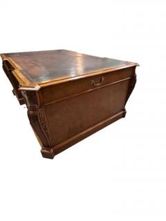 Two Pedestal Leather to Desk English Oak 19th Century - 3950260