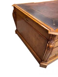 Two Pedestal Leather to Desk English Oak 19th Century - 3950262