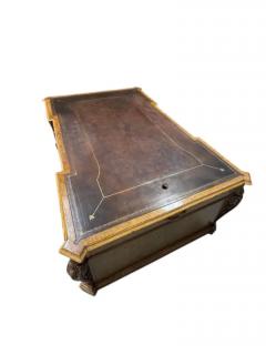 Two Pedestal Leather to Desk English Oak 19th Century - 3950263