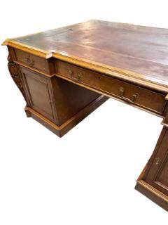 Two Pedestal Leather to Desk English Oak 19th Century - 3950264