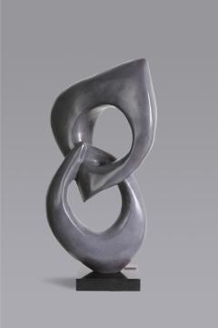 Two Rings Contemporary Italian Gold Patinated Bronze Abstract Modern Sculpture - 3291209