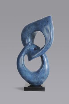 Two Rings Contemporary Italian Gold Patinated Bronze Abstract Modern Sculpture - 3291212