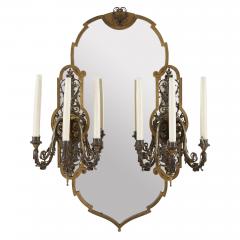 Two Rococo style gilt and silvered metal girandoles - 1548947