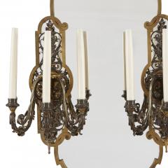 Two Rococo style gilt and silvered metal girandoles - 1548948