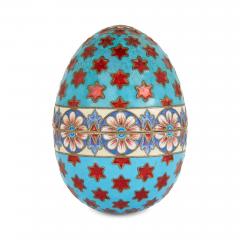 Two Russian silver gilt and cloisonn enamel eggs on stands - 3552899