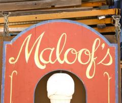 Two Sided Maloofs Ice Cream Shop Sign - 4545625
