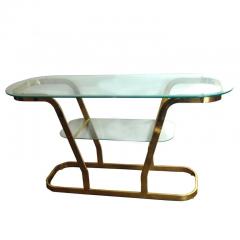 Two Tier Brass And Glass Console Sofa Table - 2760595