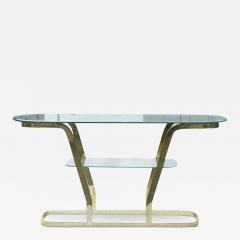 Two Tier Brass And Glass Console Sofa Table - 2766306