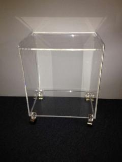 Two Tier Lucite Rolling Cart - 95050