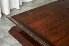 Two Tiered Pagoda Wabi Sabi Style Coffee Table in Wood and Bamboo 1970s - 4528654