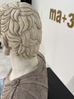 Two Tone Marble Bust of a Roman Nobleman - 4310672