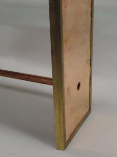 Two Unique Italian Postmodern Gilt and Copper Cantilevered Consoles Sofa Table - 1799639