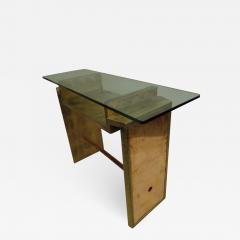 Two Unique Italian Postmodern Gilt and Copper Cantilevered Consoles Sofa Table - 1802981