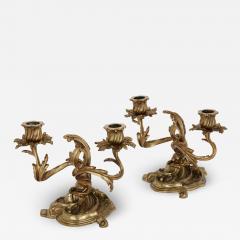 Two antique Rococo style ormolu candelabra - 2360285