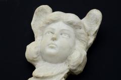 Two beautiful angels made of carved Carrara marble North Italy 1830s  - 2728261