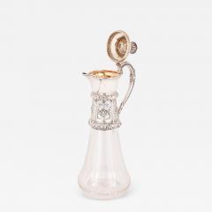 Two cut glass and silver claret jugs 19th Century - 3254808