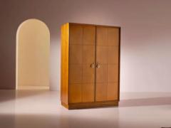 Two door Art Deco wardrobe oak structure with inlaid maple panels Italy 1930s - 3919485