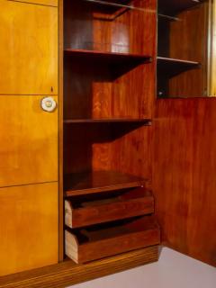 Two door Art Deco wardrobe oak structure with inlaid maple panels Italy 1930s - 3919519