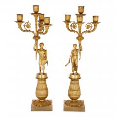 Two early 19th Century French Empire gilt bronze candelabra - 2357364