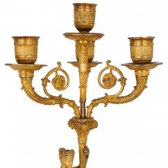 Two early 19th Century French Empire gilt bronze candelabra - 2357366