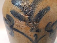 Two gallon stoneware jar stamped HIGGINS CO CLEVELAND O  - 3394764