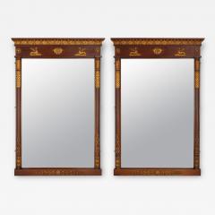 Two large English neoclassical carved wood mirrors - 3242605