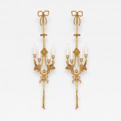 Two large Neoclassical style gilt bronze sconces - 1453426