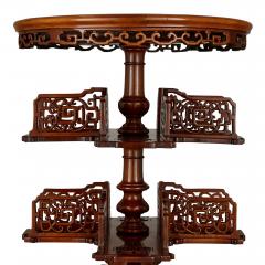 Two round inlaid hardwood Chinese tables - 3141487