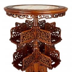 Two round inlaid hardwood Chinese tables - 3141492