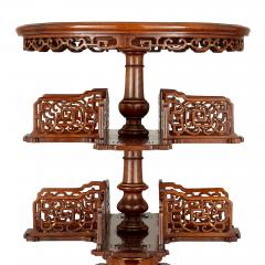 Two round inlaid hardwood Chinese tables - 3141494