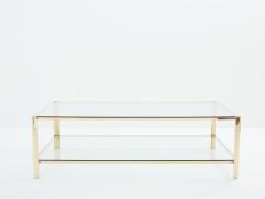 Two tier Bronze coffee table by Jacques Quinet for Broncz 1960s - 3425986
