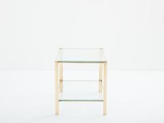 Two tier Bronze glass side table by Jacques Quinet for Broncz 1960s - 3426001