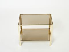 Two tier Bronze side table by J T Lepelletier for Broncz 1960s - 2998730