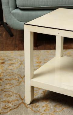Two tiered Parchment Side Table - 2911431