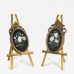 Two very similar pietra dura and ormolu photograph frames on easels - 3893453