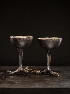 Two wooden witchcups mounted on birdlegs - 4703913