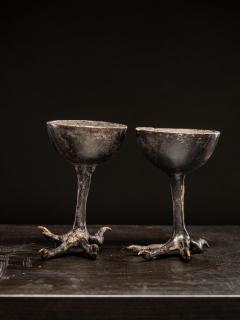 Two wooden witchcups mounted on birdlegs - 4703927